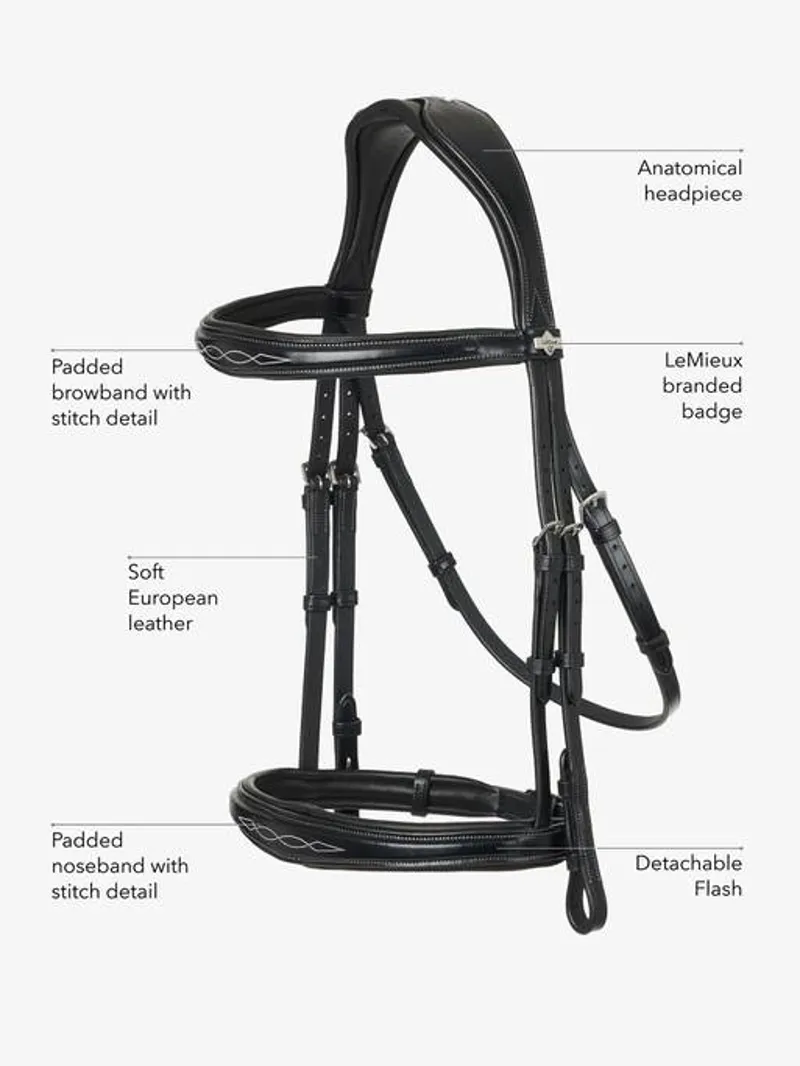 LeMiuex Kudos Competition Flash Bridle Havana-5