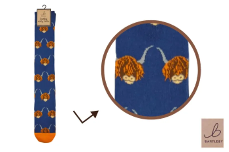 Bartleby Funky Welly Sock Highland Cow