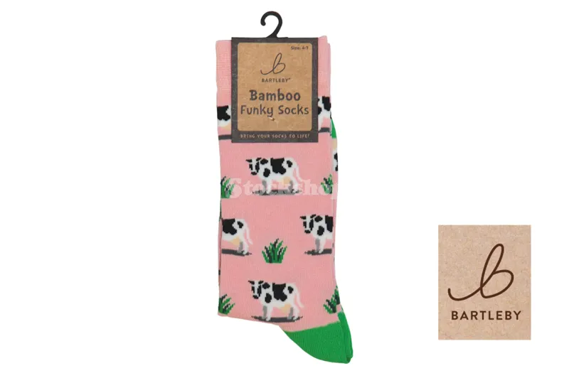 Bartleby Funky Bamboo Sock Grazing Cow UK4-7