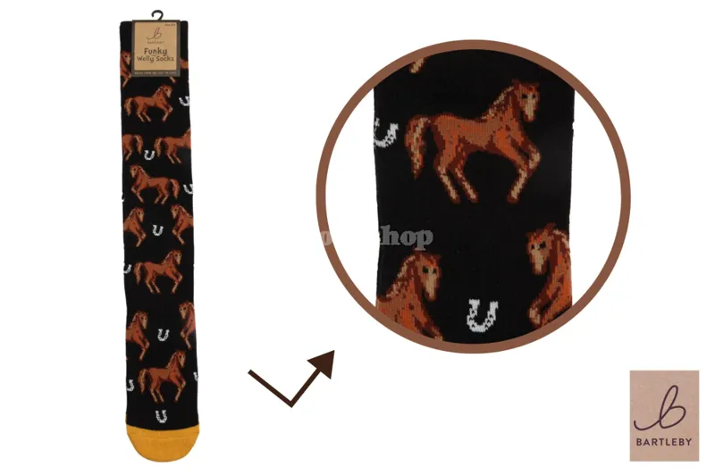 Bartleby Funky Welly Sock Country Horse