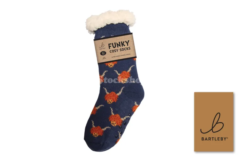 Bartleby Funky Cosy Sock Highland Cow UK 4-8