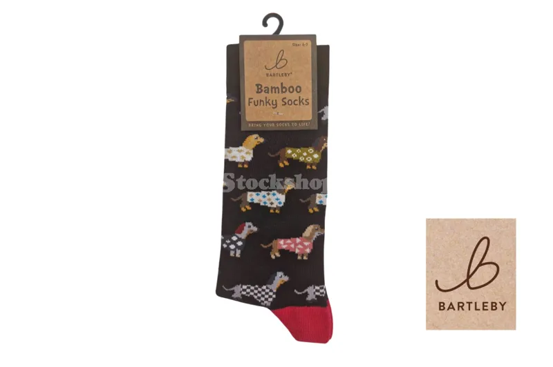 Bartleby Funky Bamboo Sock Dachshunds UK4-7