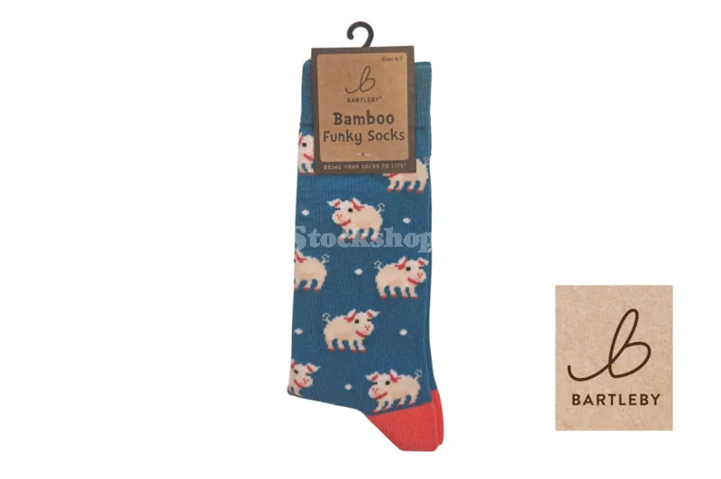 Bartleby Funky Bamboo Sock Pig UK4-7