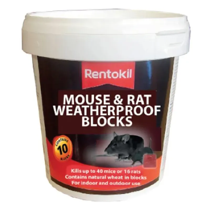 Rentokil Mouse Rat Weatherproof Blocks - 10-pack