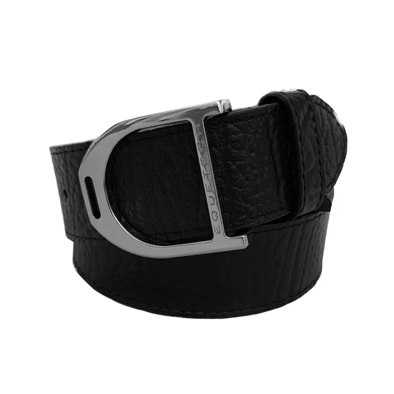 Equetech Stirrup Leather Belt in Texture/Silver