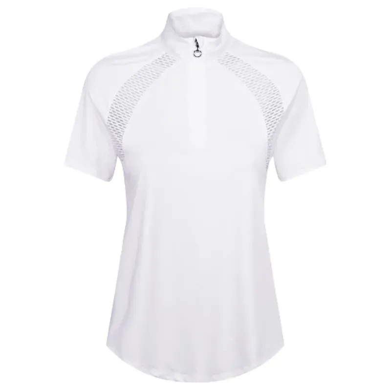 Equetech Signature Cool Competition Shirt in White/Rose Gold