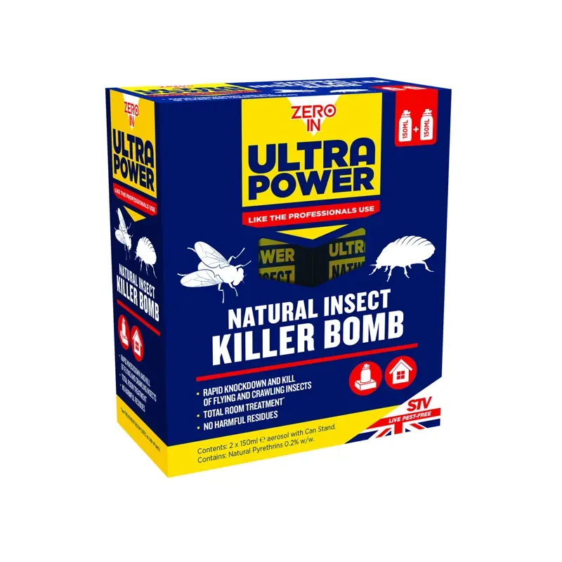 Zero In Ultra Power Natural Insect Killer Bomb - 150 ml aerosol x twin pack